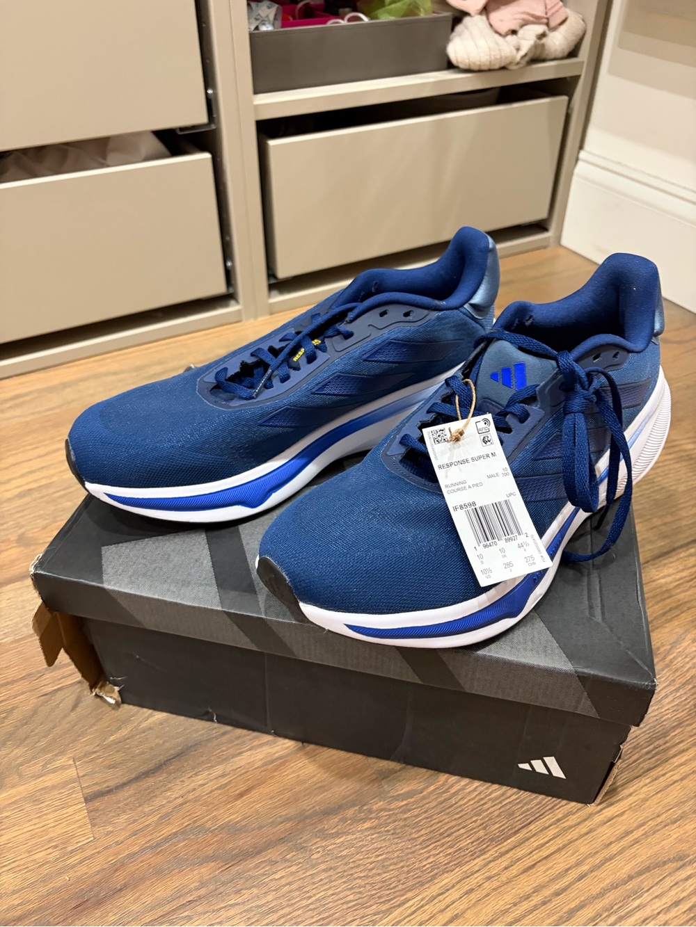 adidas Men's Blue Running Sneakers with White Accent